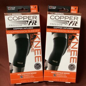 The Original Copper Fit Freedom Compression Knee Sleeves Bundle Size XL